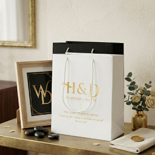 Bolsa De Regalo Mediana Monograma Minimalista Moderno de Bienvenida a la B