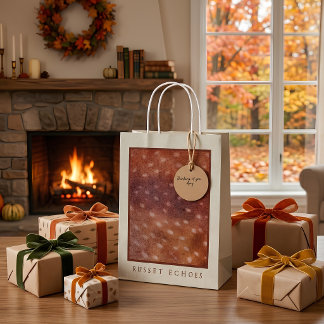 Bolsa De Regalo Mediana Monograma personalizado de estofa Russet Print