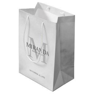 Bolsa De Regalo Mediana Monograma y nombre de la dama de honor personaliza