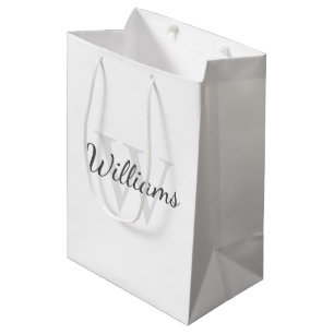 Bolsa De Regalo Mediana Monograma y nombre personalizados