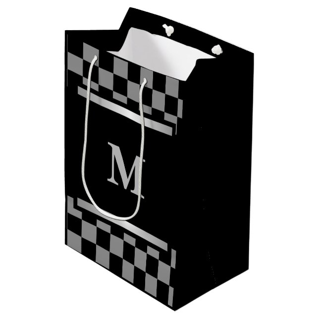 Bolsa De Regalo Mediana Monogramado negro revisado (Angulo Anverso)