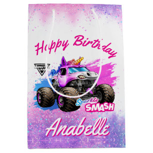Bolsa De Regalo Mediana Monster Jam - Sparkle Smash Cumpleaños