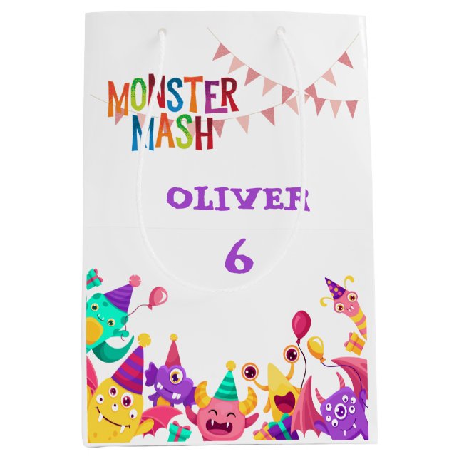 Bolsa De Regalo Mediana Monster Mash Gift Bag - Kids Party Favor (Anverso)