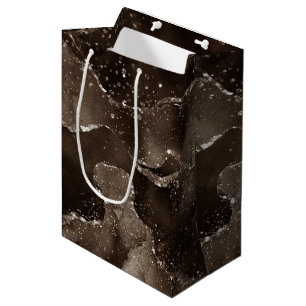 Bolsa De Regalo Mediana Moody Agate Café Brown Golden Bronze Taupe