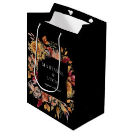 Bolsa De Regalo Mediana Moody Autumn Floral Monograma