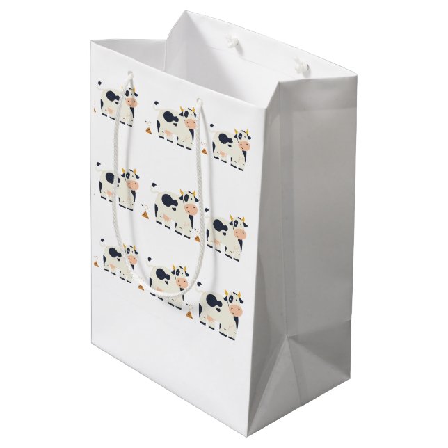 Bolsa De Regalo Mediana “Moody Cow” Wrapping Paper  (Angulo reverso)