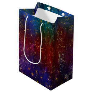 Bolsa De Regalo Mediana Moody Ombre Psicodelia Grunge Gold Stardust Med