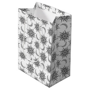 Bolsa De Regalo Mediana Moon mística de sol negro y blanco