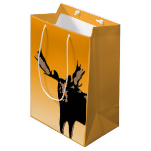 Bolsa De Regalo Mediana Moose al atardecer - Original Wildlife Art