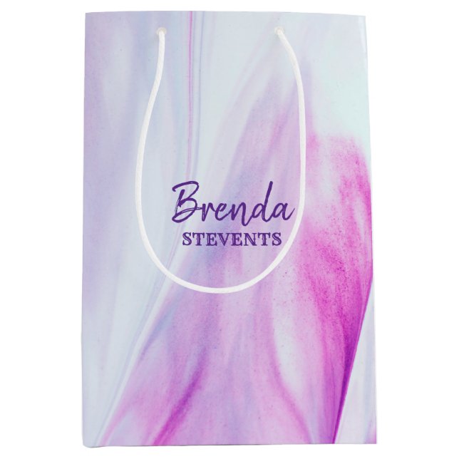 Bolsa De Regalo Mediana Morado suave y ocre rosado (Anverso)