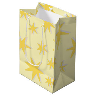 Bolsa De Regalo Mediana Mostaza de color vintage de moda con patrón de est
