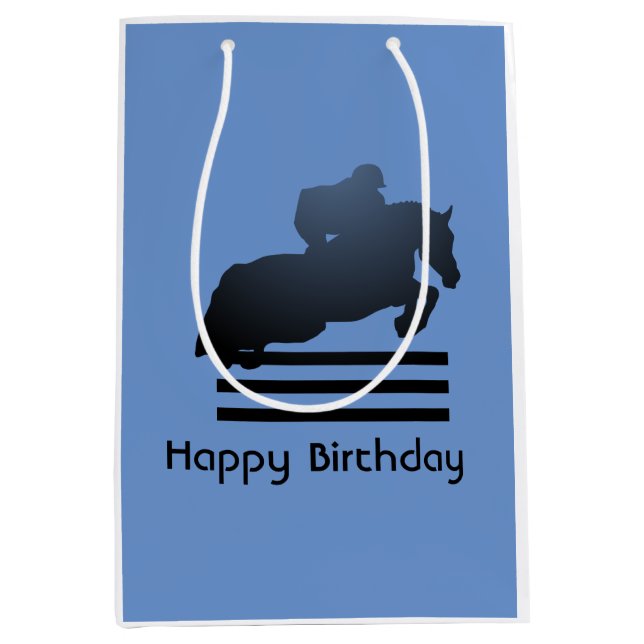 Bolsa De Regalo Mediana Mostrar saltador limpiando un obstáculo. (Anverso)