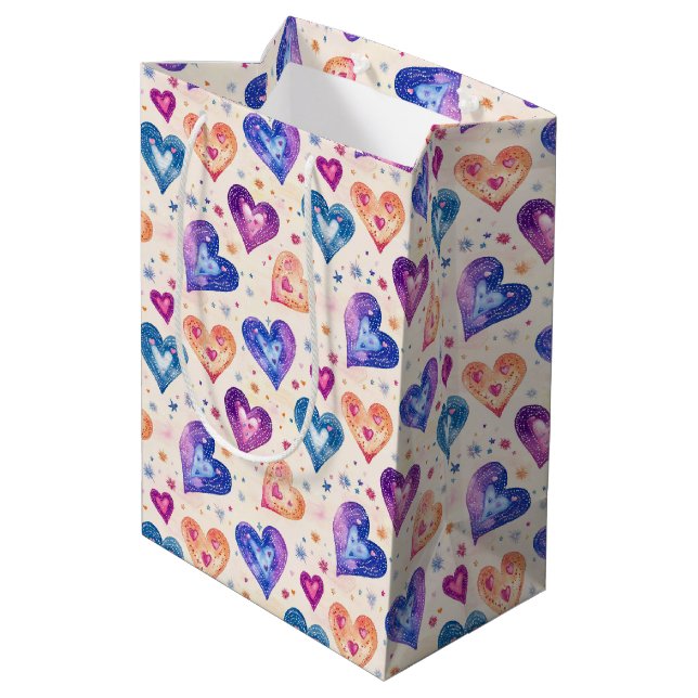 Bolsa De Regalo Mediana motif coeurs (Angulo reverso)