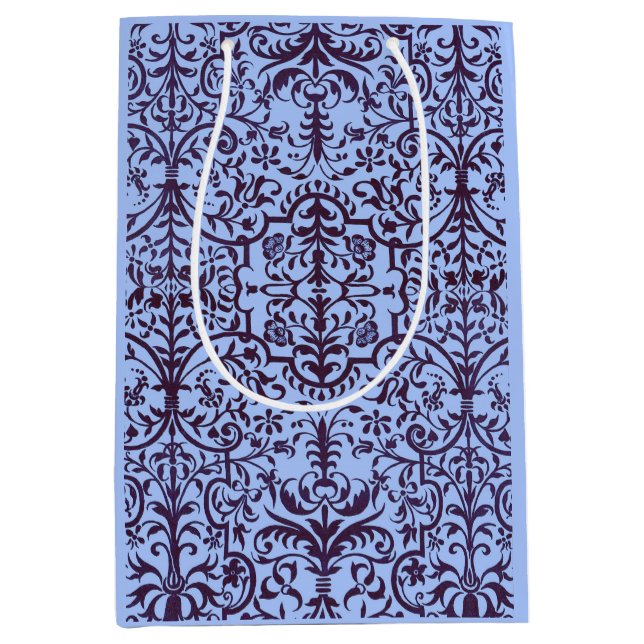 Bolsa De Regalo Mediana Motif victoriano en azul (Anverso)