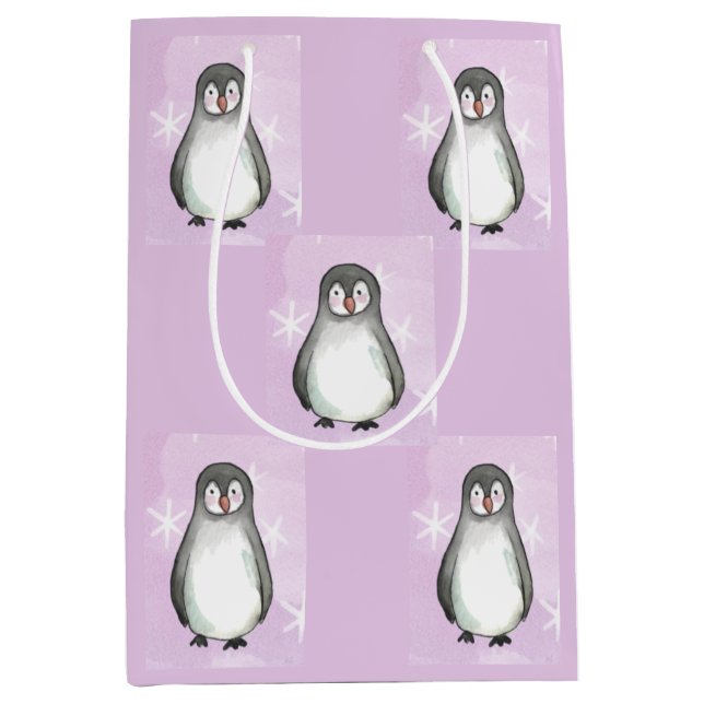 Bolsa De Regalo Mediana Motismo pingüino (Anverso)