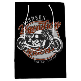 Bolsa De Regalo Mediana Motocicleta Personalizada Piloto Legendario Motero
