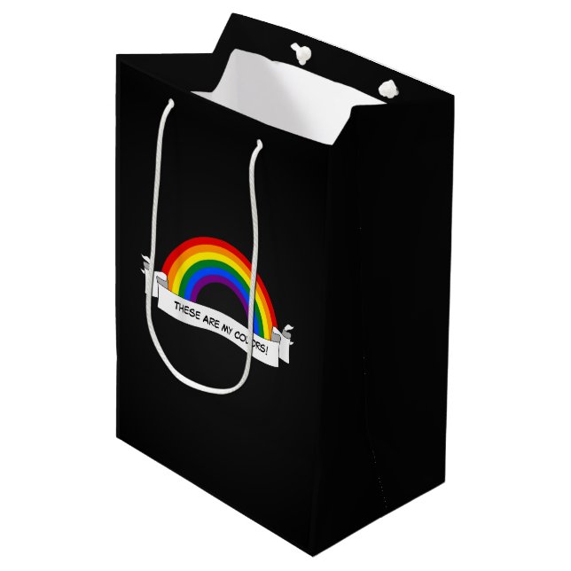 Bolsa De Regalo Mediana Mousepad, orgullo LGBT del arcoiris (Angulo Anverso)