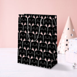 Bolsa De Regalo Mediana Muchos patrones de gatos negros