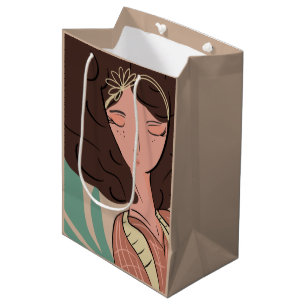Bolsa De Regalo Mediana Mujer Chic Amante de las Plantas Bloguera