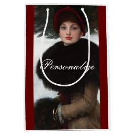 Bolsa De Regalo Mediana Mujer victoriana retrato de invierno vintage