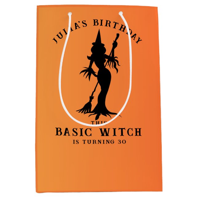 Bolsa De Regalo Mediana Mujeres brujas básicas Halloween gótico moderno (Anverso)