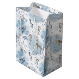 Bolsa De Regalo Mediana Mundo Subacuático Caprichoso – Patrón de Criaturas