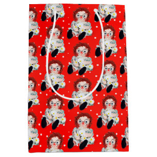 Bolsa De Regalo Mediana Muñeca mordaza con maricas en puntos de Polka