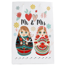 Bolsa De Regalo Mediana Muñecas rusas Matryoshka Sr. y Sra. Personalizadas