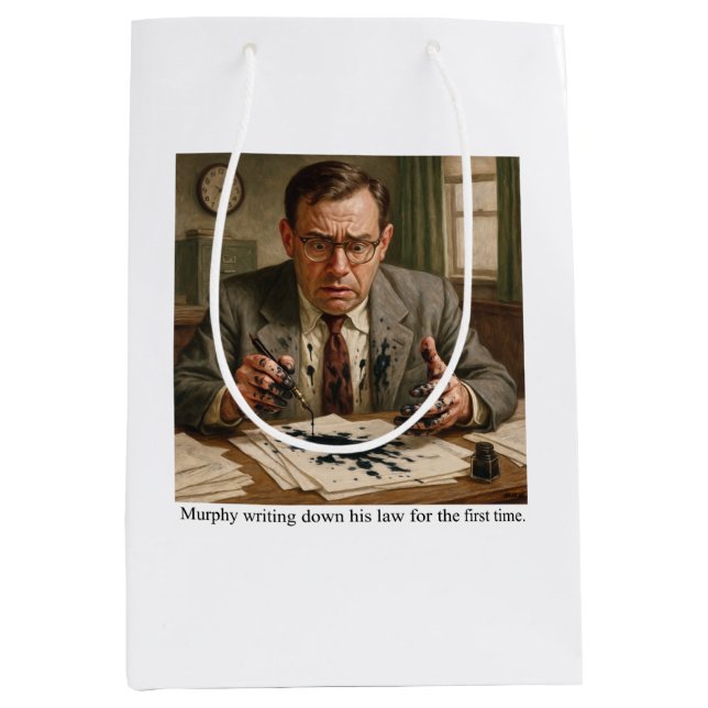 Bolsa De Regalo Mediana Murphy writing down his law for the first time. (Anverso)