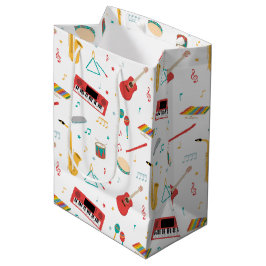 Bolsa De Regalo Mediana Musical Instruments Music Theme Pattern