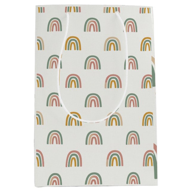 Bolsa De Regalo Mediana Muted boho rainbow scandi pattern  (Anverso)