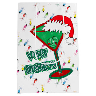 Bolsa De Regalo Mediana ¡Muy Feliz! Navidades Martini Wrapping Paper
