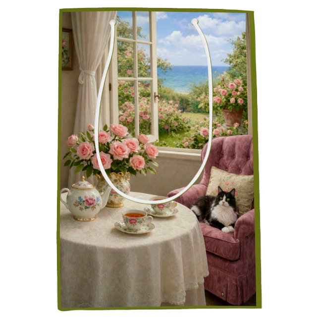 Bolsa De Regalo Mediana My Favorite Chair , Cat  (Anverso)