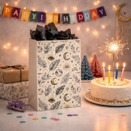 Bolsa De Regalo Mediana Mystical Celestial Moon Stars Pattern