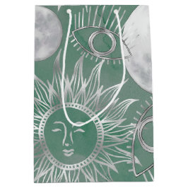 Bolsa De Regalo Mediana Mystique solar | Plata Rosa Estrellas Luna Ojos so