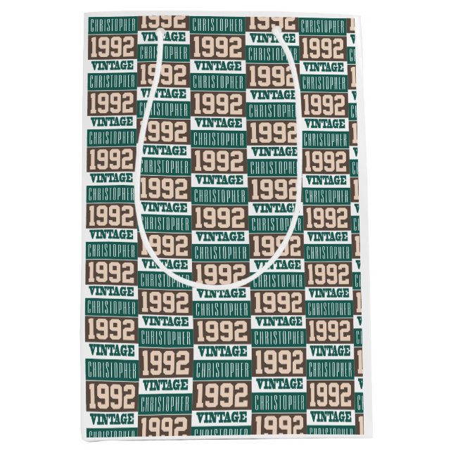 Bolsa De Regalo Mediana Nacido en 1992 con nombre cristiano (Anverso)