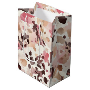 Bolsa De Regalo Mediana Nacimiento de animales del Crema Marrón Girly Pink