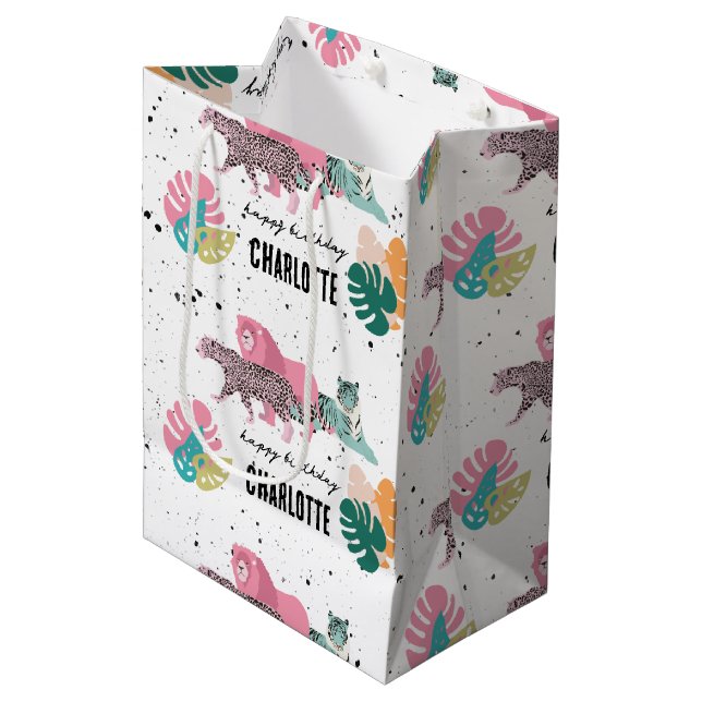 Bolsa De Regalo Mediana Nacimiento Salvaje Fiesta de Nacimiento Jungla Ani (Angulo Anverso)