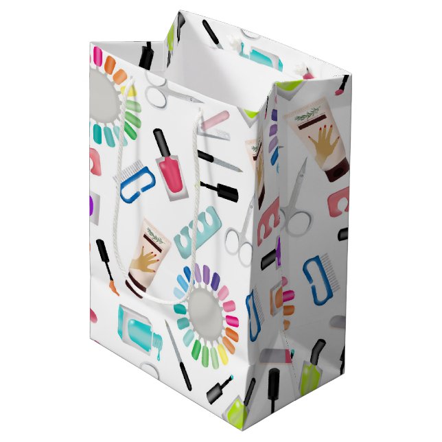 Bolsa De Regalo Mediana Nails Manicure Pedicure Beauty Salon  (Angulo Anverso)