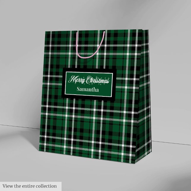 Bolsa De Regalo Mediana Name Christmas Gift Bags Classic Tartan Keepsake (Name Christmas Gift Bags Classic Tartan Keepsake)