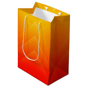 Bolsa De Regalo Mediana Naranja a color amarillo geométrico oscuro