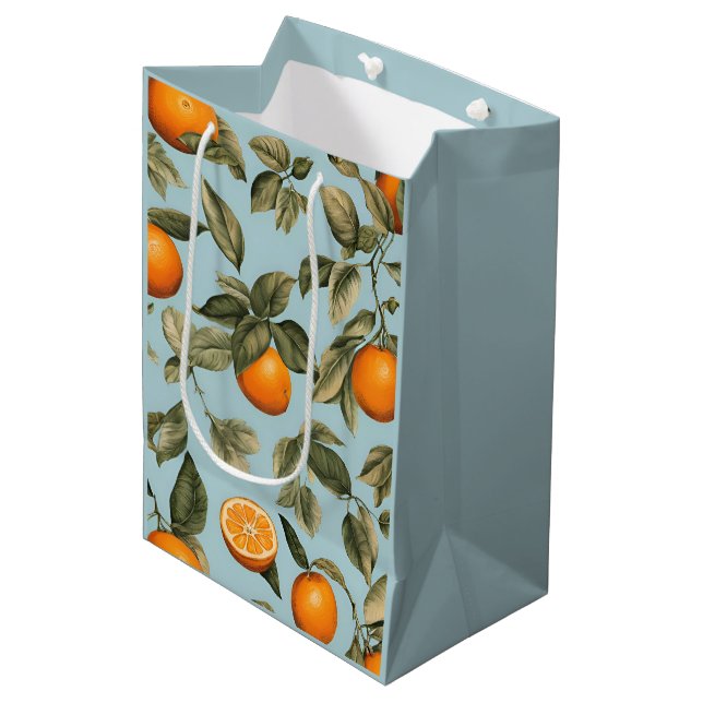 Bolsa De Regalo Mediana Naranja de cosecha (Angulo Anverso)
