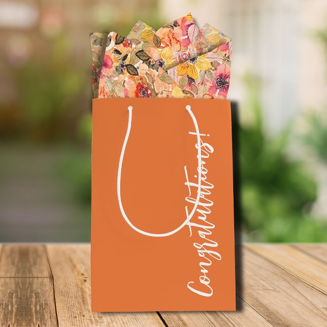 Bolsa De Regalo Mediana Naranja de felicitaciones (Subido por el creador)