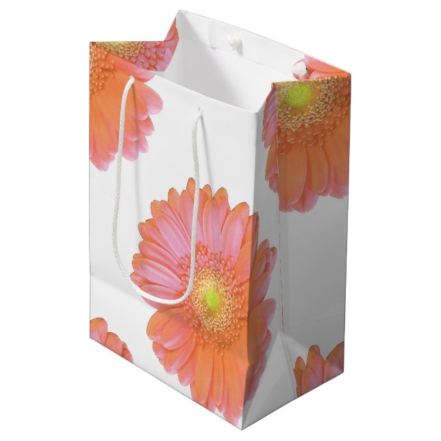 Bolsa De Regalo Mediana Naranja gerbera daisy (Angulo Anverso)