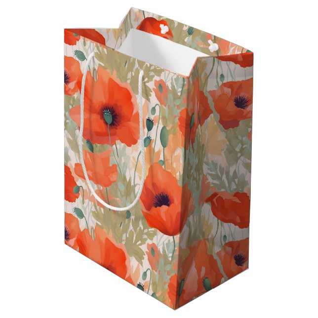 Bolsa De Regalo Mediana Naranja Poppy Meadow (Angulo reverso)