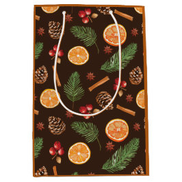 Bolsa De Regalo Mediana Naranja Spice Rustic Winter Botánico