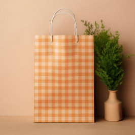 Bolsa De Regalo Mediana Naranja Tartar plaid verano