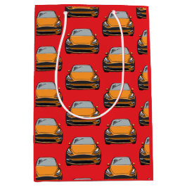 Bolsa De Regalo Mediana Naranja Vehículo Eléctrico SUV Fondo Rojo del Coch