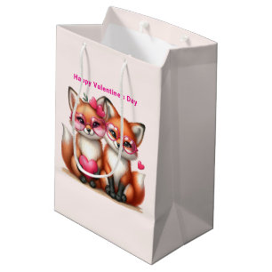 Bolsa De Regalo Mediana Naranjas zorros curos en el El día de San Valentín