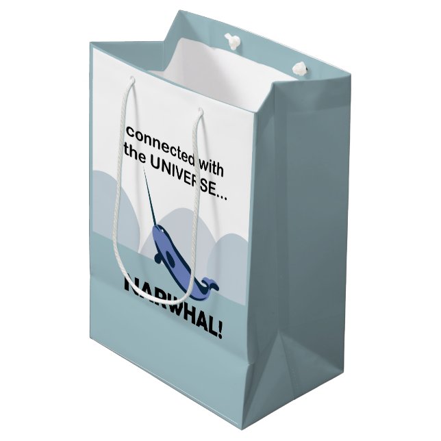 Bolsa De Regalo Mediana Narwhal Conectado Con El Narwhal Universo (Angulo Anverso)